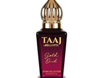 BELLAVITA TAAJ Gold Oud Unisex Long Lasting Attar for Man and Woman 12ml | Caramel, Rose, Jasmine and Orris | Non-Alcoholic Roll On | Ideal Gift for Men and Women