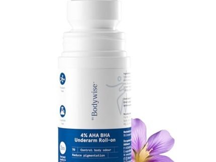 Be Bodywise 4% Aha Bha Underarm Roll On, 2% Lactic, 1% Mandelic and 1% Salicylic Acid, Controls Odour & Reduces Pigmentation, 0% Alcohol & 0% Aluminium, Flora Fragrance, 50ml