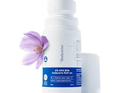 Be Bodywise 6% AHA BHA Underarm Roll On Deodorant,Flora Fragrance,1% Mandelic, 4% Lactic,1% Salicylic & Kojic Acid, Prevents Body Odour,Fades Pigmentation,Kills Bacteria, Alcohol & Aluminum Free, 50ml