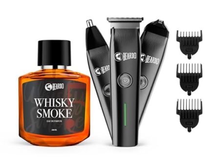 Beardo Ape-X Prime 3-in-1 Trimmer + Whisky Smoke Mens Perfume | Beard, Nose, Precision Trimmer with Type-C Charging + Long-Lasting Oudh Scent | Gift for Men, Husband, Boyfriend