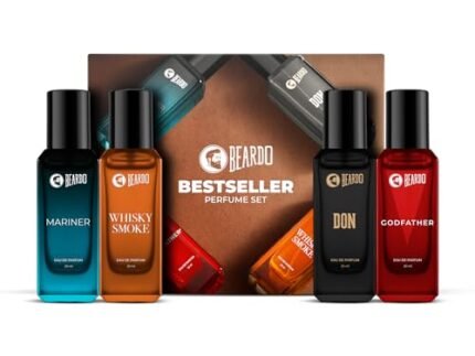 Beardo Perfumes Giftset For Men (Pack of 4 x 20ml) Whisky Smoke, Godfather, Mariner & Don Perfume | Long Lasting Perfumem Fresh Fragrance | Gift for husband | Gift for boyfriend | Gift for Men | Rakhi Gift for Brother | Gift for Brother