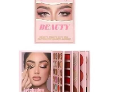 Beauzy Multipurpose 5 in 1 Makeup Book Palette – All in One Professional Eyeshadow, Lipstick, Highlighter, Blusher & Contour Kit | Beauty Eyes Multi-Color Face & Lip Makeup Palette