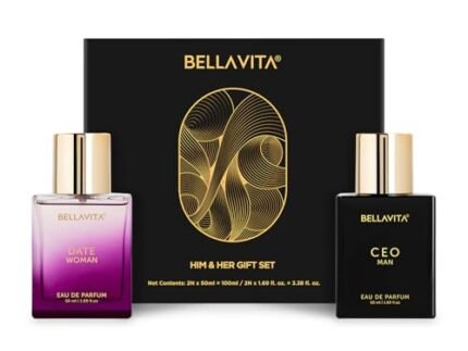 Bella Vita Luxury CEO Man & Date Woman Gift Set | Long Lasting EDP 2x50ml Perfume for Men and Women | with Lemon, Lavender | Floral, Fruity, Woody Long Lasting EDP Fragrance Scent