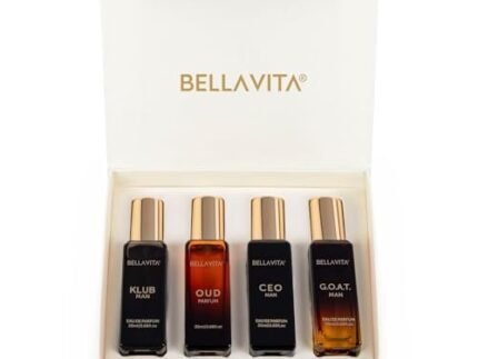 Bella Vita Luxury Long Lasting Men Gift Set | Perfume for Man | Gift for Man | 4x20ml | Woody, Citrusy, Oud Premium Fragrance | KLUB, OUD, CEO, G.O.A.T
