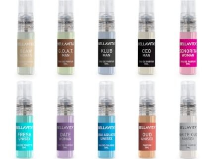 Bella Vita Luxury | Trial Pack Of 10x5ml Long Lasting Pocket Perfume for Man and Woman | Mix Of EDP, EDT & EDC Sweet, Floral, Woody, Musky & Spicy Fragrance