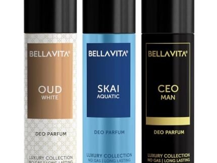 Bella Vita Luxury Woody Body Parfum Deo Spray Combo Pack Of 3 X 150 Ml, No Gas Long Lasting Premium Fragrance Deodorant With Tonka For Unisex, Orange, Bergamot And Lavender