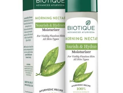 Biotique Morning Nectar Flawless Skin Moisturizer l Prevents Dark spots, Blackheads and Blemishes l Visibly Flawless Skin l Nourishes and Hydrates Skin l All Skin Types l 120ml
