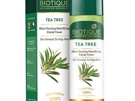 Biotique Tea Tree Skin Clearing Mattifying Facial Liquid Toner for Normal to Oily Skin Face Toner, 120ml | Treats Acne & Pimples, Tightens Pores