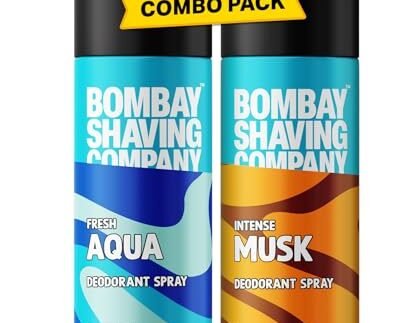 Bombay Shaving Company Deodorant Aerosol Combo – Aqua & Musk – 150Ml X 2 |Deodorant For Men Long Lasting| 300 ML (Lemon)