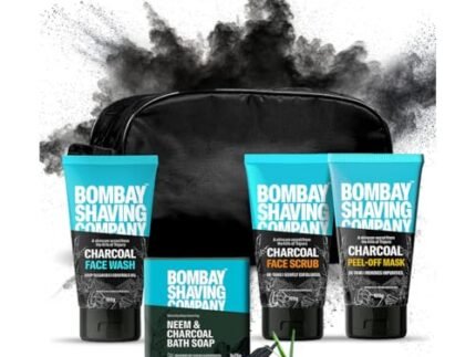 Bombay Shaving Company Valentine’s Day Gift Kit For Men|Activated Charcoal Facial Kit|Charcoal Face Wash, 100 Gm, Charcoal Face Scrub, 100 Gm, Neem & Charcoal Soap, 75Gm, Charcoal Peel Off Mask, 100Gm