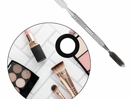 Brain Freezer Shiny Makeup Palette With Stainless Steel Round Shape Spatula, 100 g (Circle Silver)