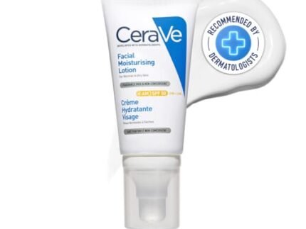 CeraVe AM Facial Moisturizing Lotion for Normal to Dry Skin (52 ml) with Broad Spectrum Sunscreen SPF 50, Enriched with Ceramides, Niacinamide & Hyaluronic acid