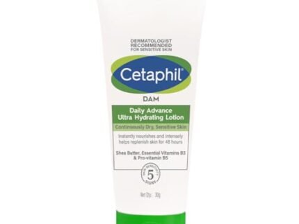 Cetaphil DAM Daily Advance Ultra Hydrating Lotion for Dry, Sensitive Skin| 30 g| Moisturizer with Shea Butter| Non-Greasy, Fragrance-Free| Paraben, Sulphate Free