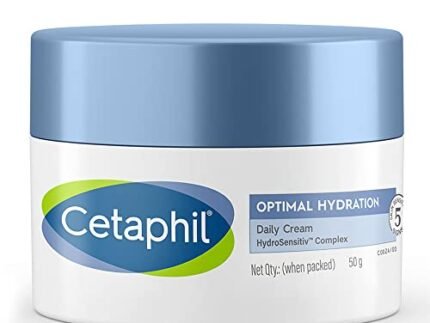 Cetaphil Optimal Hydration Daily Cream 50g | Lightweight Moisturizer & Fast Absorption | Hyaluronic Acid, Blue Daisy Extract, Niacinamide