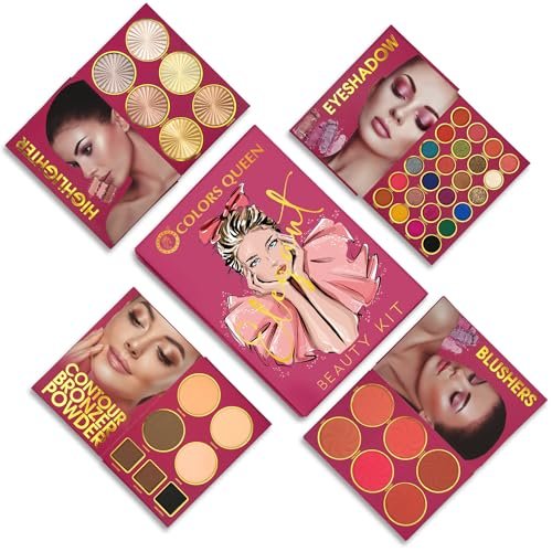 Colors Queen Elegant All in 1 Makeup Book Palette with 24 Eyeshadows, 6 Highlighters, 6 Blushers & 7 Bronzers | Long Lasting & Highly Pigmented Shades, Portable & Long Lasting Makeup Kit for Women Colors Queen Elegant All in 1 Makeup Book Palette with 24 Eyeshadows, 6 Highlighters, 6 Blushers & 7 Bronzers | Long Lasting & Highly Pigmented Shades, Portable & Long Lasting Makeup Kit for Women