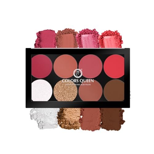 Colors Queen Ultra Professional Blush Palette with Shimmer Highlighters and Contour | Highly Pigmented & Easy to Blendable Shades | Lightweight Blush and Highlighter Palette (Shade – 03) Colors Queen Ultra Professional Blush Palette with Shimmer Highlighters and Contour | Highly Pigmented & Easy to Blendable Shades | Lightweight Blush and Highlighter Palette (Shade – 03)