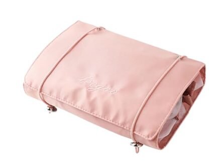 Cosmetic & Makeup Box Roll-Up Kit for Travelling, Toiletry for Women Hanging Pouch, 4 Removable Organizer for Lipstick & Accessories Waterproof, First Aid, Personal Care, Palette/Brush Holder