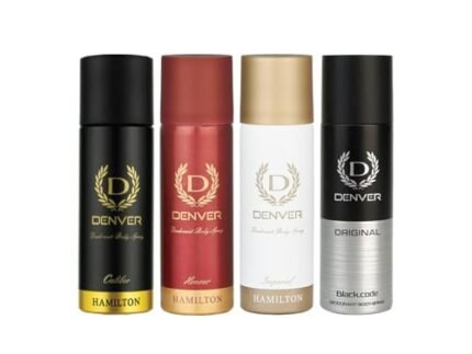 DENVER Black Code Nano,Caliber Nano, Honour Nano & Imperial Nano Deo – 50ML Each (Combo Pack of 4) | Long Lasting Deodorant Body Spray for Men