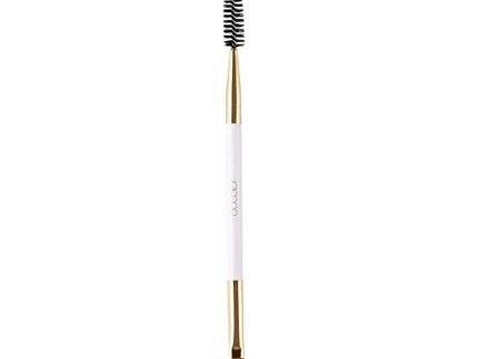 Docolor Duo Eyebrow Brush - Professional Angled Eye Brow and Spoolie Brush - White