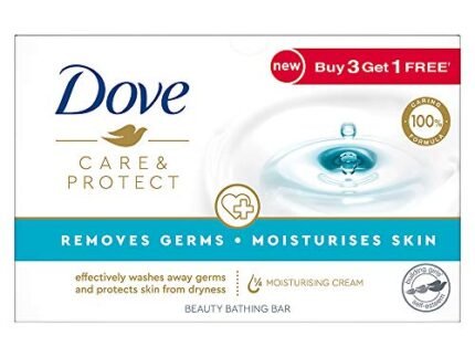 Dove Care & Protect Bathing Bar - Removes 99% Germs & Moisturises Skin|| Plant-Based Cleansers|| 100 g (Buy 3 Get 1 Free)
