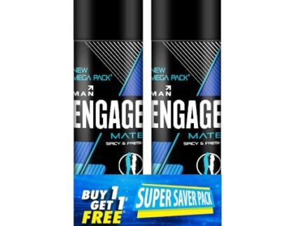 Engage Mate Deodorant For Men, Citrus and Fresh, Skin Friendly, 220 ml each Body Spray (Pack of 2)