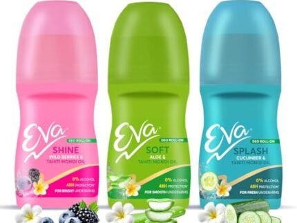 Eva Underarm Roll On Deodorant| No Alcohol No Aluminium| Chemical Free| For Fresh,Bright & Smooth Underarms(Wild Berries,Aloe & Cucumber)| For Women(25Ml Pack of 3)