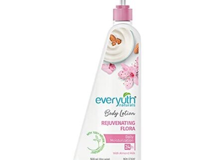 Everyuth Naturals Rejuvenating Flora Body Lotion 500ml for men & women | 24Hr Hydration | Deep Moisture Care for Dry Skin | Enriched with 100% Natural Almond Milk | Smooth, Radiant & Healthy Looking Skin Care
