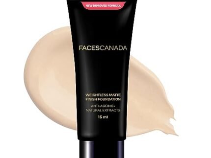 FACESCANADA Weightless Matte Finish Foundation - Ivory, 15ml | Lightweight | Natural Finish | Anti-Ageing | Non-Clog Pores | Enriched With Olive Seed Oil, Grape Extract, Shea Butter