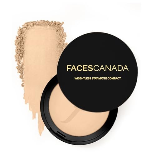 FACESCANADA Weightless Stay Matte Finish Compact Powder – Natural, 9g | Non Oily Matte Look | Evens Out Complexion | Hides Imperfections | Blends Effortlessly | Pressed Powder For All Skin Types FACESCANADA Weightless Stay Matte Finish Compact Powder – Natural, 9g | Non Oily Matte Look | Evens Out Complexion | Hides Imperfections | Blends Effortlessly | Pressed Powder For All Skin Types