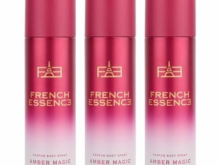 FRENCH ESSENCE Deodorant for men and women | Men Deo | women deo | Body Spray Unisex,Long Lasting Fragrance, Fresh Scent (Amber Magic) 120Ml Each - Pack of 3