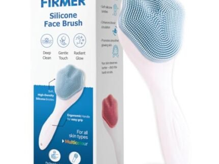 Firmer Silicone Face Brush for Daily Cleansing & Exfoliation, Soft Bristles for Deep Clean & Gentle Touch, Ergonomic Handle, Multicolor - For All Skin Types