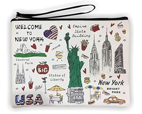 Girls & Women Large Fashion Cute New York Souvenir Zipper pouch Travel Cosmetic Bag Hand Bag Makeup Purse, JP-330133B, Large Makeup Purse With Classic New York Design Girls & Women Large Fashion Cute New York Souvenir Zipper pouch Travel Cosmetic Bag Hand Bag Makeup Purse, JP-330133B, Large Makeup Purse With Classic New York Design