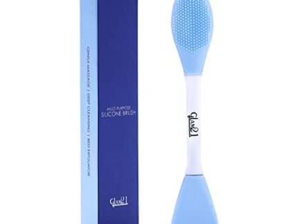 Glam21 Multipurpose Silicone Brush | 2in1 Soft Double-sided Deep Cleansing & Skin Massaging | Micro Scrubber to Face, Nose & Lips for Pore Cleansing, Removing Blackhead