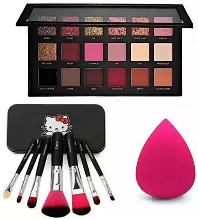 Glowhouse Ultimate 18 Pigmented Colors Eyeshadow Palette With Brush Applicators & Makeup Sponge Longwearing & Easily Blendable Eye Makeup Palette Matte Shimmers & Metallic Finish – Multicolor Glowhouse Ultimate 18 Pigmented Colors Eyeshadow Palette With Brush Applicators & Makeup Sponge Longwearing & Easily Blendable Eye Makeup Palette Matte Shimmers & Metallic Finish – Multicolor