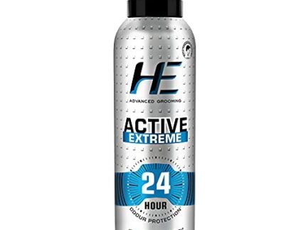 HE Active Extreme Perfumed Body Spray 150ml for Today’s Active Men, 24 Hour Odor Protection* 99% Germ Free up to 24 hours