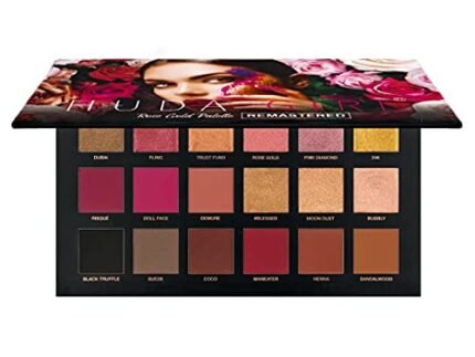 HUDA GIRL Rose Gold Remastered Beauty Eyeshadow Palette 18 Color Shimmer and Matte Shades Eyeshadow
