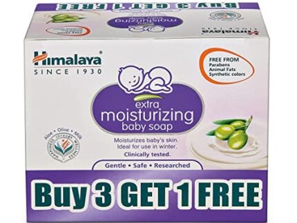 Himalaya Extra Moisturizing Baby Soap 125 g | BUY 3 GET 1 FREE | No 1 Doctor prescribed brand | Aloe, Olive, Milk| Cleanses & Moisturizes baby’s skin