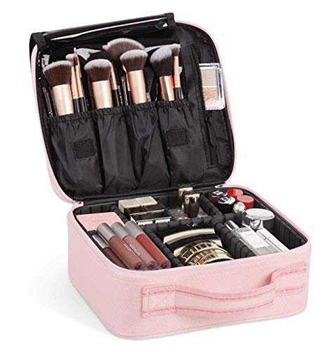 INOVERA (LABEL) Nylon Makeup Organizer Bag for Women, Girls & Bride – Travel Cosmetic Kit Storage Organiser – Toiletry Vanity Box with Adjustable Compartment, 26l x 23b x 9h cm (Rose Gold) INOVERA (LABEL) Nylon Makeup Organizer Bag for Women, Girls & Bride – Travel Cosmetic Kit Storage Organiser – Toiletry Vanity Box with Adjustable Compartment, 26l x 23b x 9h cm (Rose Gold)