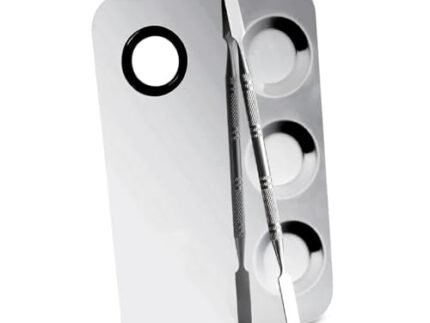 KIRA Makeup Mixing Palette, Stainless Steel Makeup Palette, Cosmetic Palette with Spatula Tool Beauty Product Mixing Palette, Professional Cosmetic Mixing Makeup Palette
