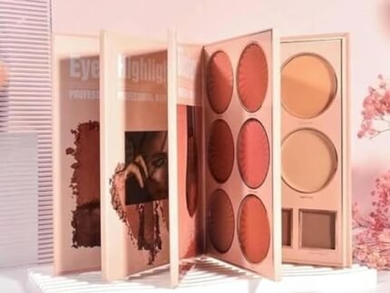 Kamz Beauty Essential All in One 4 Pages Face Makeup Book Palette Combo Kit Set – Eyeshadow Palette, Highlighter, Blusher, Contour, Bronzer, Eyebrow Color- Professional Makeup Kit for a Flawless Look (Women)