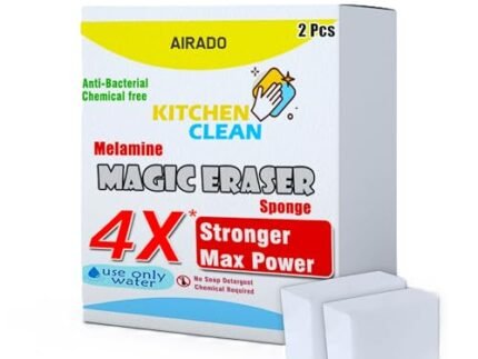 Kitchen Clean ™ 4X Stronger Melamine Magic Eraser | Chemical Free Multipurpose Nano-tech Magic Foam | Home Kitchen Bathroom Taps Wall Glass Stains Shoes Sneakers Cleaning Sponge (Pack of 2 Pcs)