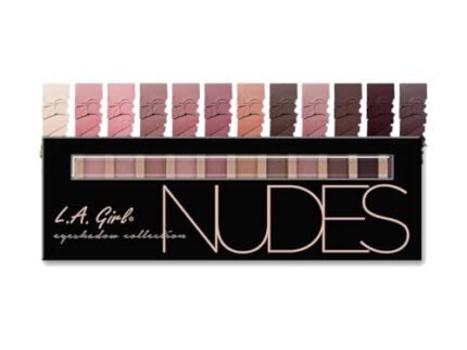 L.A. Girl Beauty Brick Eyeshadow Palette – Nudes | 12 Richly Pigmented Shades | Matte & Shimmer Finishes | Everyday Neutral Eye Makeup | Travel-Friendly with Mirror & Brush