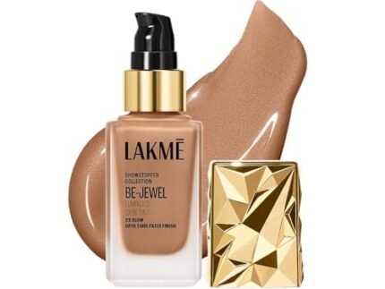 LAKME Be-Jewel Luminous Skin Tint, 25ml, for Radiant, Smooth and Luminous Finish, with Light-Reflecting Polymers, 24HR Filter-Like Wear, Foundation for Women Dry Skin, for Women-Cool Cinnamon