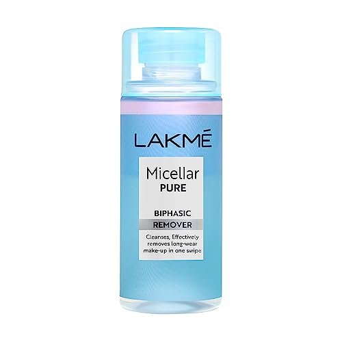 Lakme Biphasic Micellar Face Cleansing Water 100ml | Removes Waterproof Makeup | Oil and Water Formula Lakme Biphasic Micellar Face Cleansing Water 100ml | Removes Waterproof Makeup | Oil and Water Formula