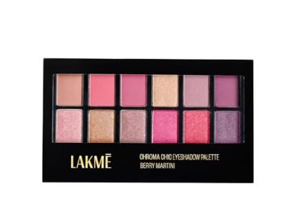 Lakmé Glitterati Chroma Chic Eye Shadow Palette, Highly Pigmented, Shimmery, Lightweight, Smokin Glam|| 12 g