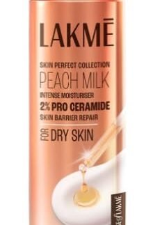 Lakmé Peach Milk Intense Moisturiser with 2% Pro Ceramide | 24hr Deep Hydration for Strong Skin Barrier Repair & Glowing Skin | Lightweight, For Dry, Normal/Oily & Sensitive 120 ml