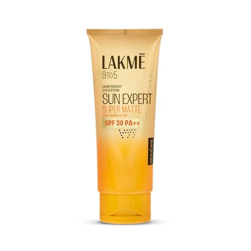 Lakmē Sun Expert SPF 30 PA++ Ultra Matte Lotion Sunscreen with Niacinamide | Helps reduce pigmentation | Non-sticky | For All Skin Types, For UVA/B Protection,No White Cast 100ml Lakmē Sun Expert SPF 30 PA++ Ultra Matte Lotion Sunscreen with Niacinamide | Helps reduce pigmentation | Non-sticky | For All Skin Types, For UVA/B Protection,No White Cast 100ml