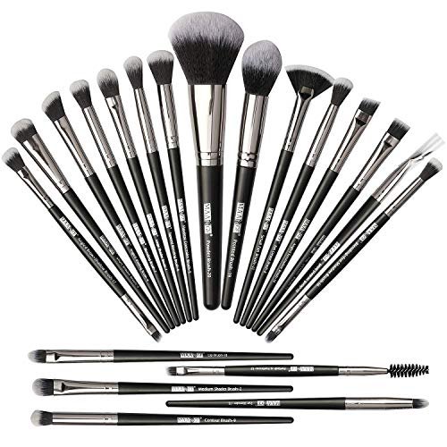 MAANGE Makeup Brush Set 20 Pcs Foundation Eyeshadow Blush Brush Kabuki Blending Concealers Face Powder Eye Make Up Brushes Set Kit (Black Silver) MAANGE Makeup Brush Set 20 Pcs Foundation Eyeshadow Blush Brush Kabuki Blending Concealers Face Powder Eye Make Up Brushes Set Kit (Black Silver)