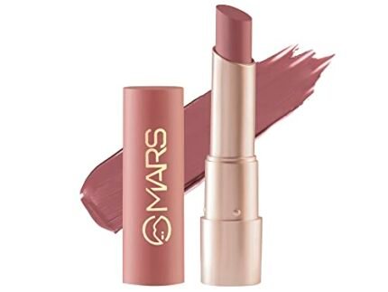 MARS Creamy Matte Long Lasting Lipstick for Women | Creamy Lipstick | Single Swipe Application | Smooth & Light Weight (3.2 gm) (11-Aerial Awe)