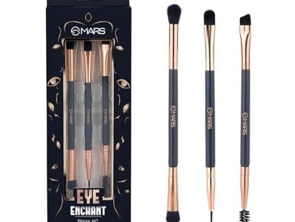 MARS Enchanted Eye Brush Set of 3 | Multipurpose Eye Makeup, Eyebrow & Liner Brushes | Soft Bristles | Compact & Travel Friendly